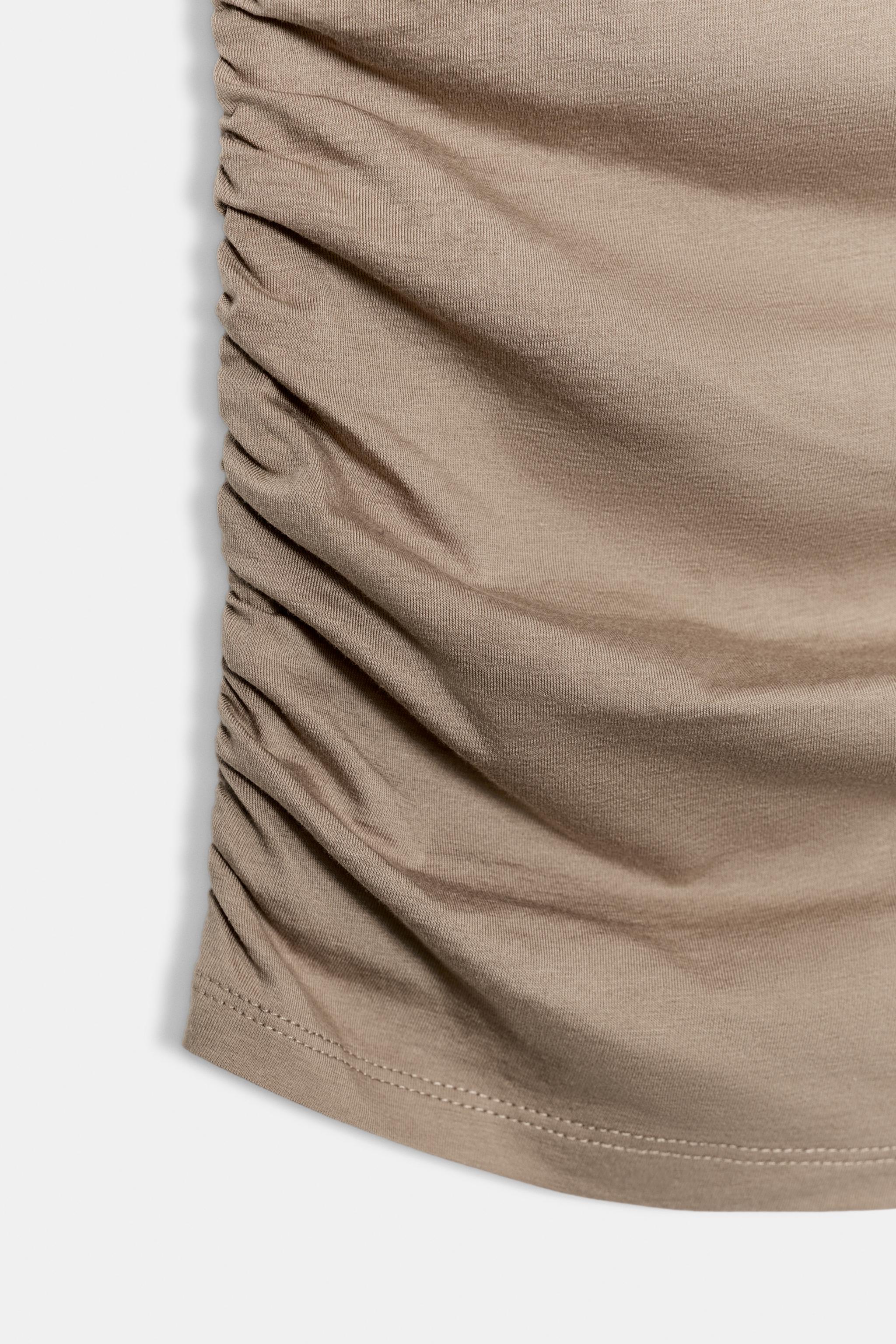 KISA KOLLU DRAPE T-SHIRT - Görsel 8
