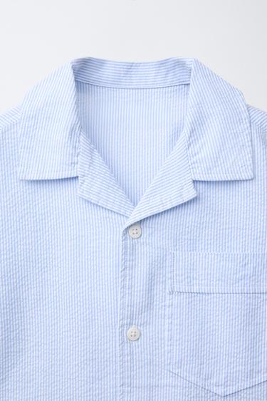 SEERSUCKER STRIPE SHIRT - Sky blue by Zara - Image 2