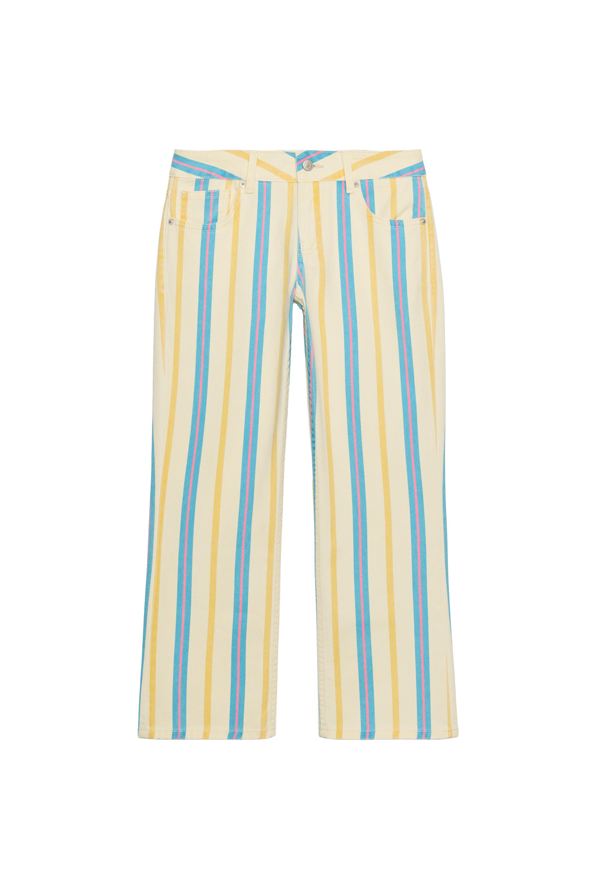 LOW RISE STRIPED STRAIGHT LEG TRF JEANS