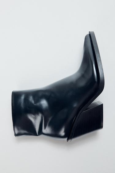 COWBOY HEEL ANKLE BOOTS - Black by Zara