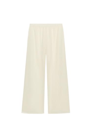 STRAIGHT FIT TROUSERS - Ecru by Zara