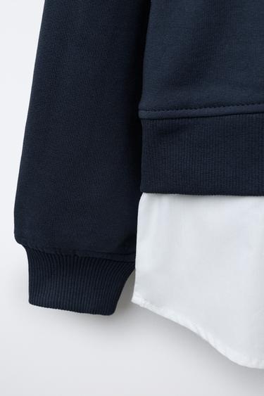 COMBINED EMBROIDERED SLOGAN SWEATSHIRT - Blue by Zara - Image 3