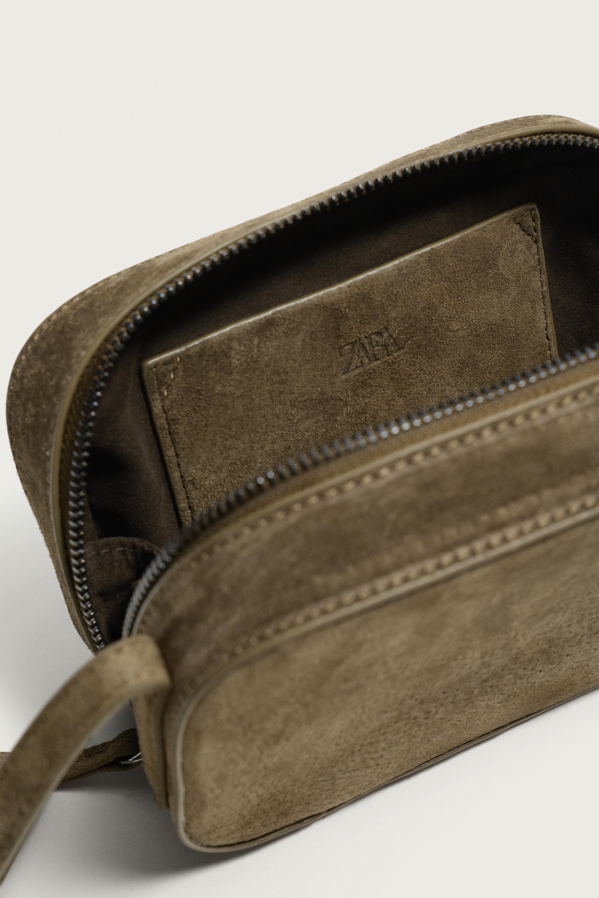 Wallet Body Bag／khaki LEATHER CROSSBODY BAG - Khaki Green | ZARA Spain