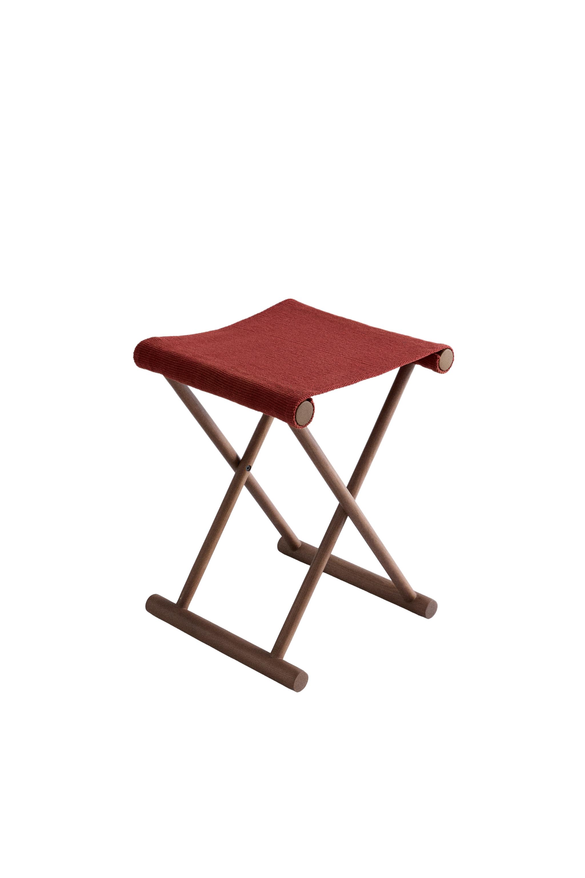 FOLDING ASH WOOD AND COTTON STOOL - Reddish | ZARA United States