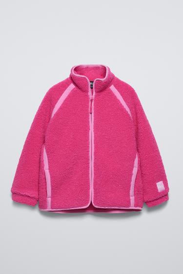 LINED FAUX SHEARLING SKI COLLECTION JACKET - Pink by Zara