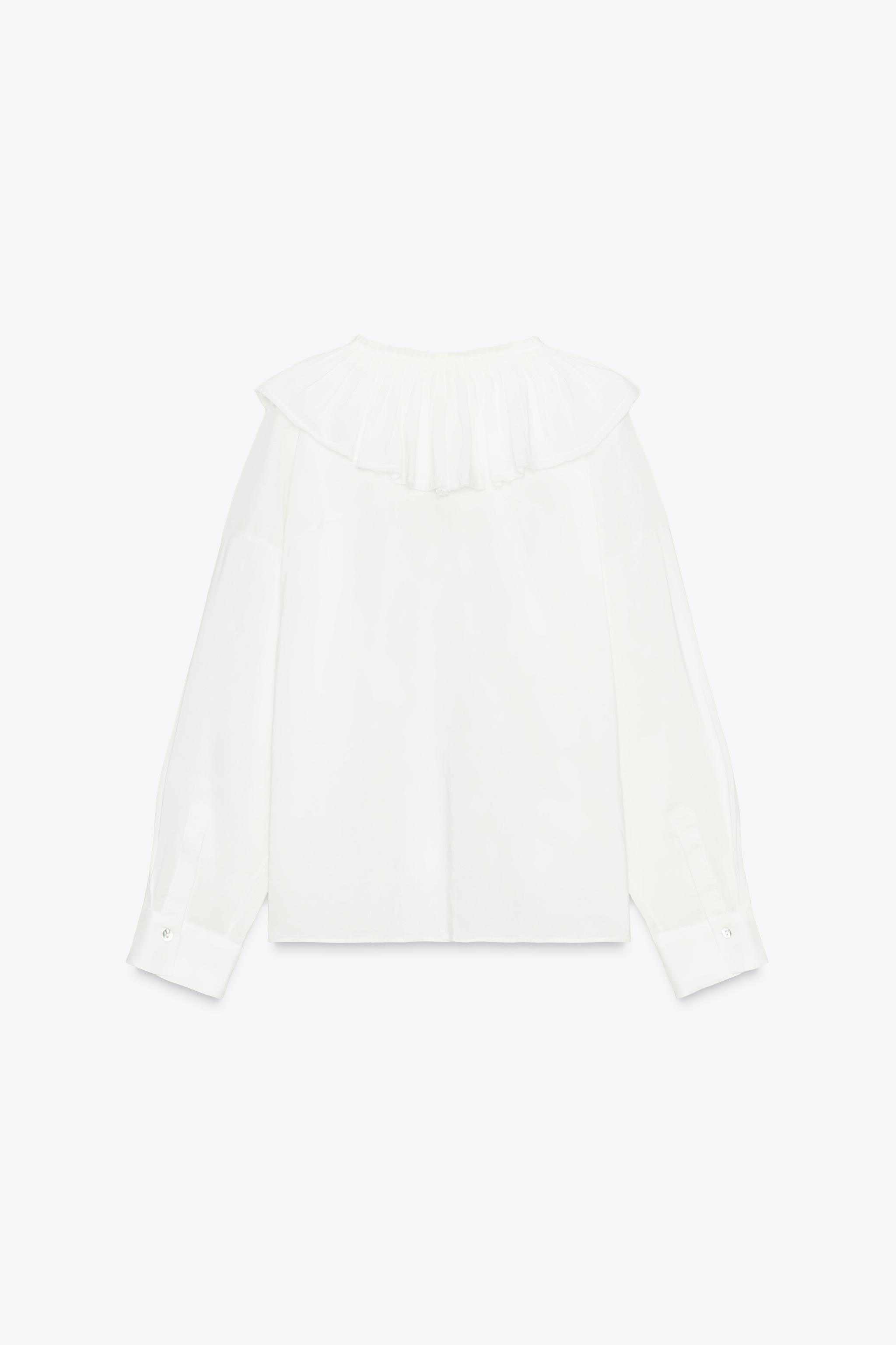 ZW COLLECTION LINEN AND SILK BLEND SHIRT - Oyster-white | ZARA Canada