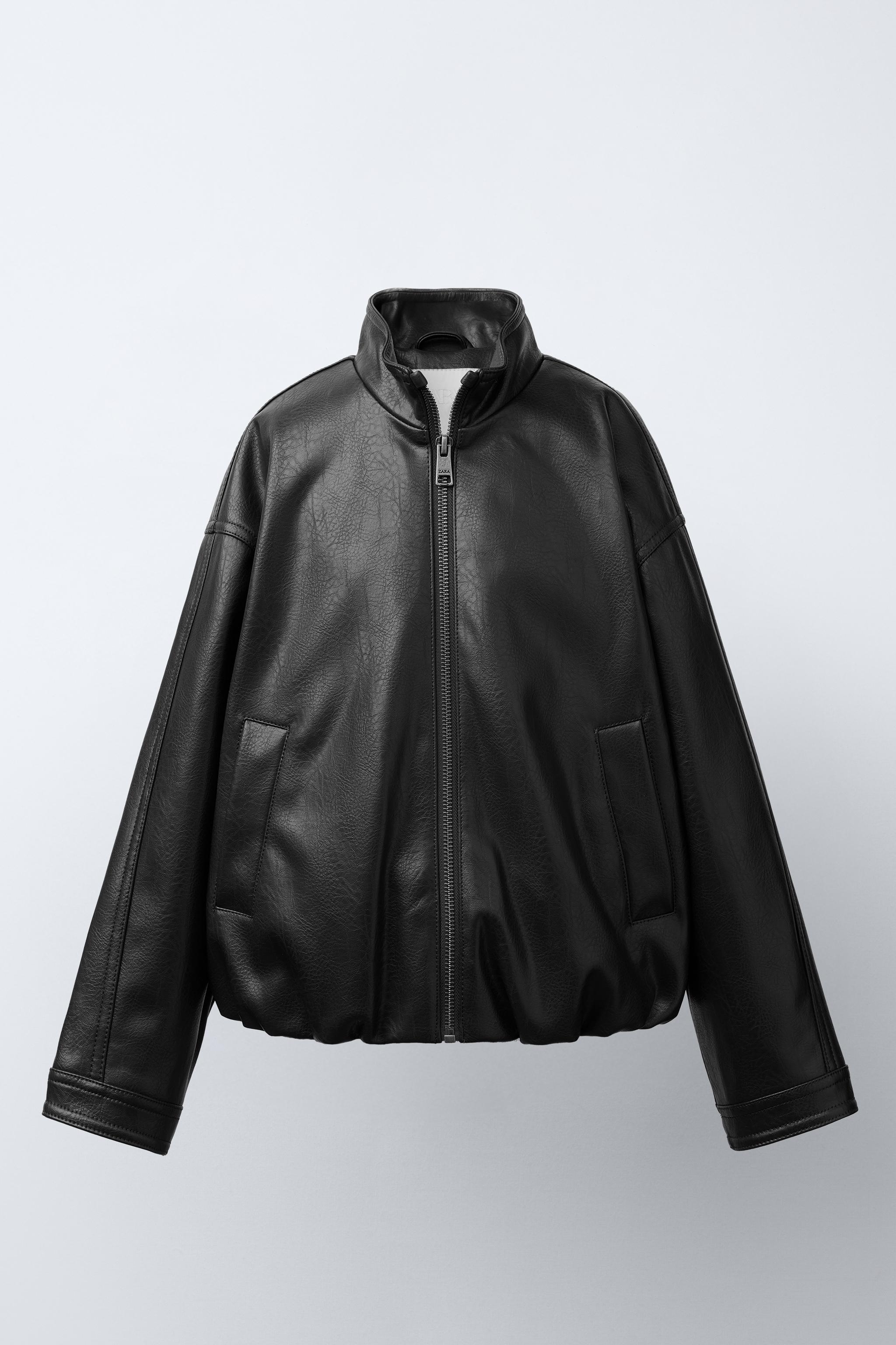 極美品　ザラ　フェイクレザージャケット　ブルゾン　XL　ストーン柄　大理石 ZARA - 【完売品】ZARA ボア&フェイクレザージャケット Lサイズ