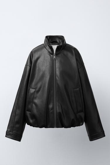 DIRBTINĖS ODOS STRIUKĖ – Juoda – „Zara“