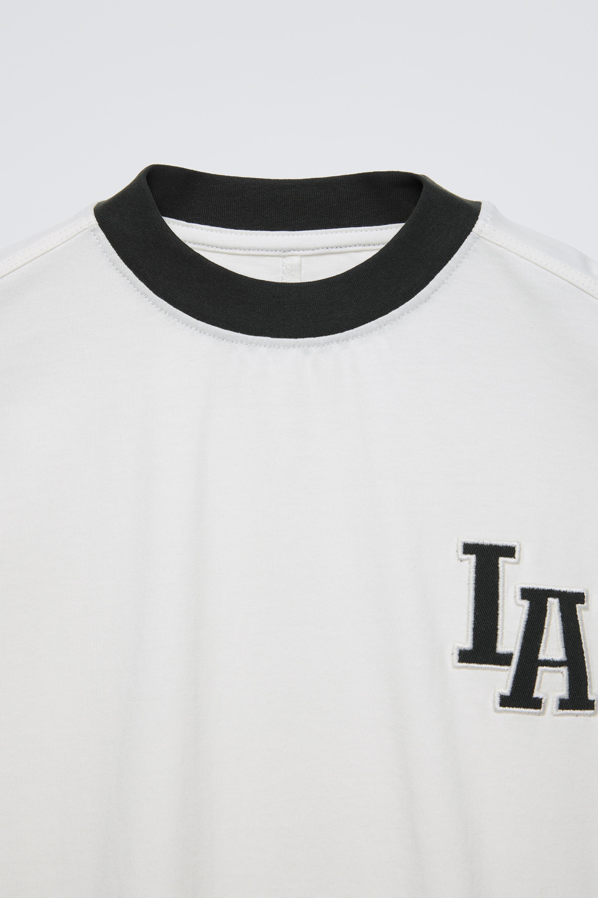 コントラスト エンブロイダリー Tシャツ - エクリュ | ZARA