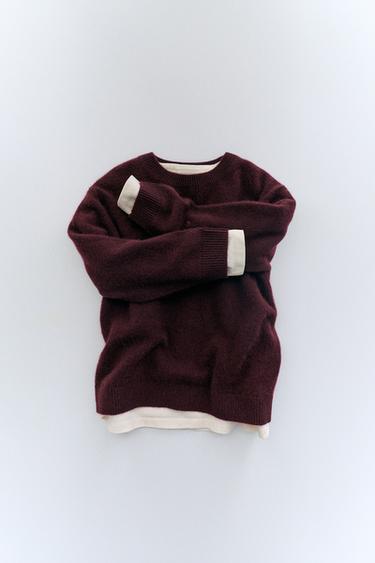 MAGLIA IN MAGLIA 100% CASHMERE - Borgogna di Zara