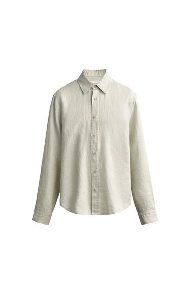 KOŠILE REGULAR FIT ZE 100% LNU - Písková od Zara