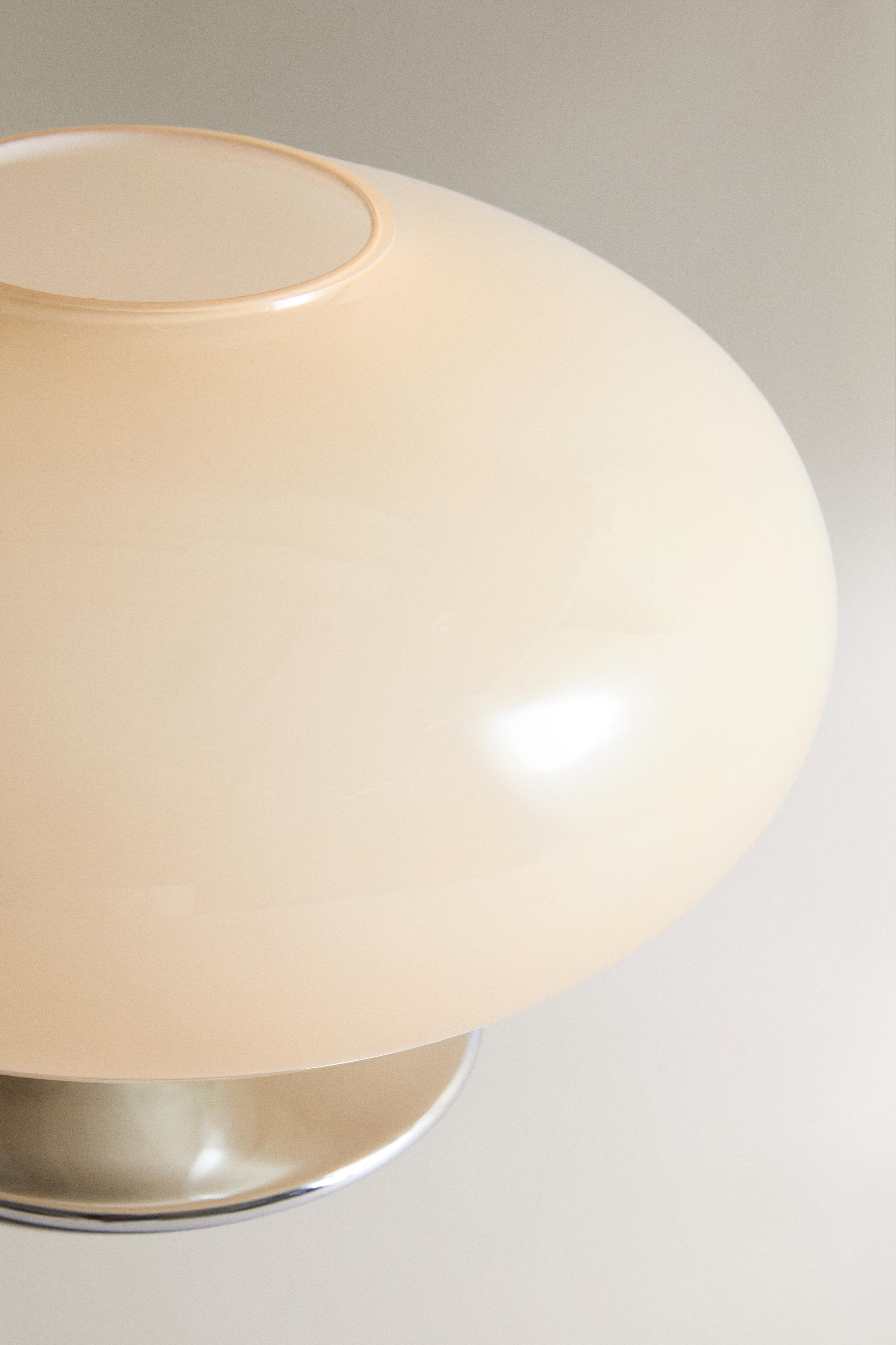 LAMPE DE TABLE EN VERRE ET FER