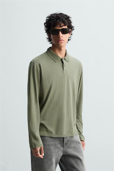 POLO ALGODÓN LIGERO - kaki-med de Zara