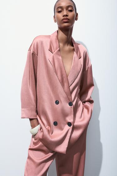 BLAZER MET KREUKELEFFECT - MARSALA van Zara
