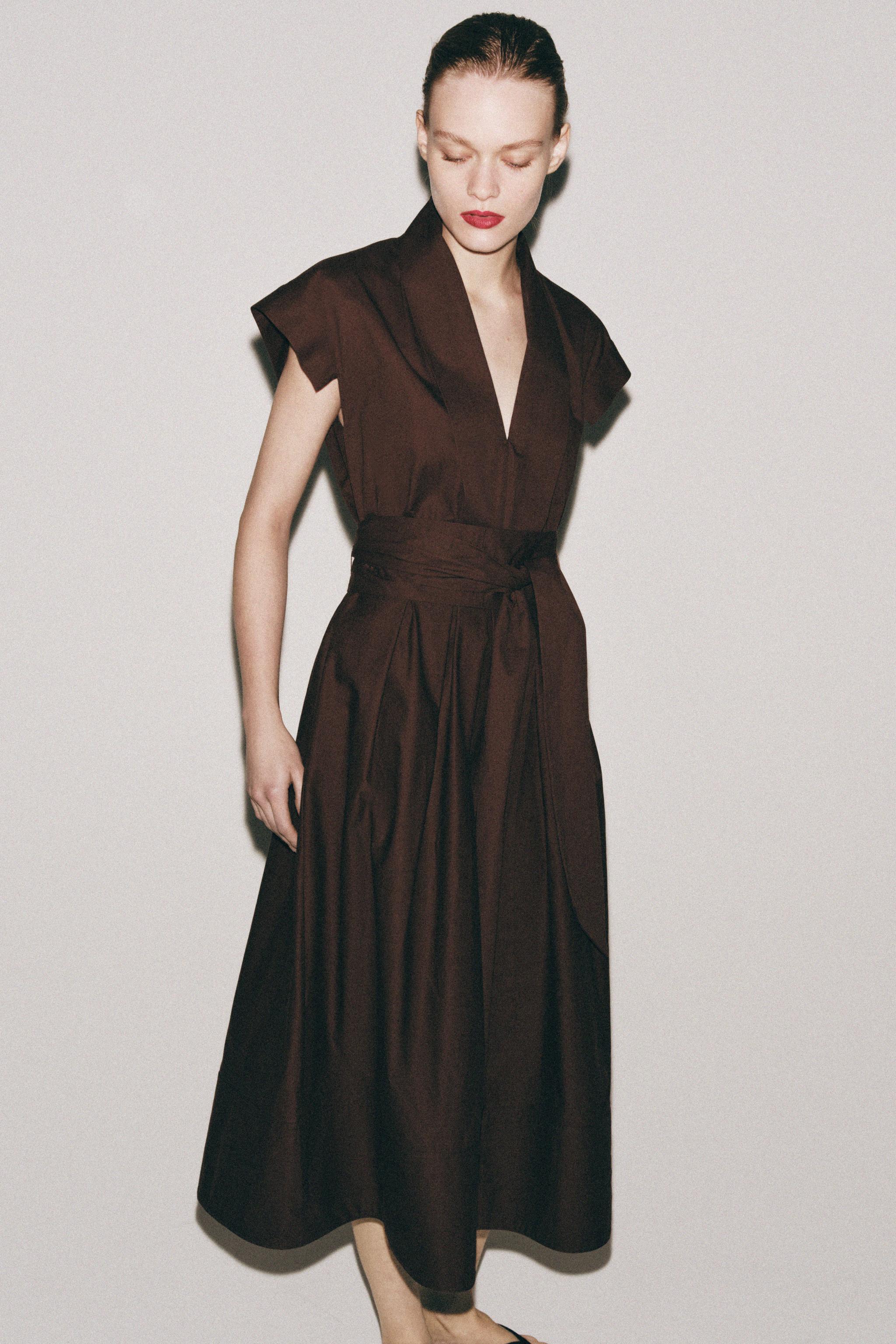 ZW COLLECTION PLEATED POPLIN DRESS