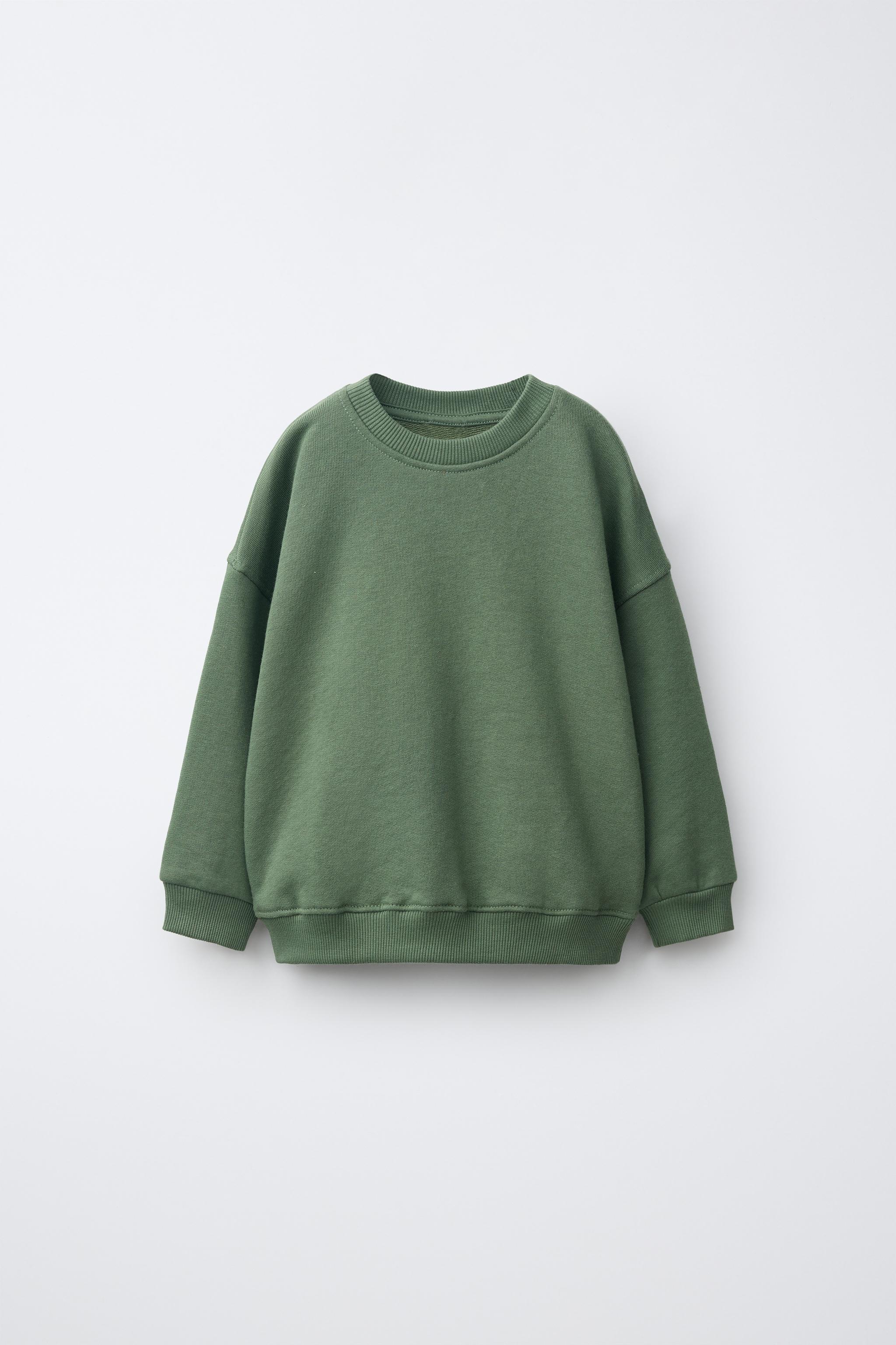 PLAIN SWEATSHIRT — Mid-green