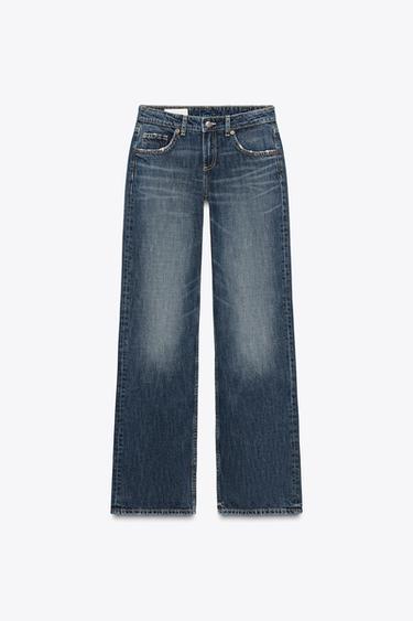 TRF WIDE-LEG LOW-RISE JEANS - Blue by Zara