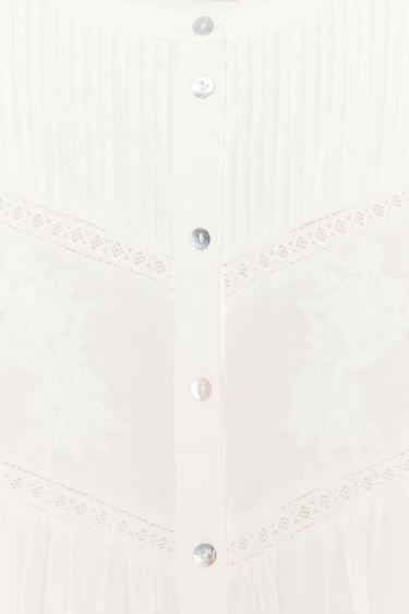ZW COLLECTION ROMANTIC EMBROIDERED BLOUSE - Ecru by Zara - Image 4