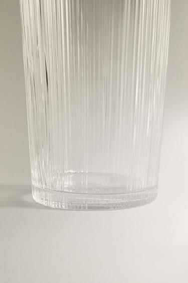 GLASS VASE WITH RAISED DESIGN - Transparent by Zara - Image 3