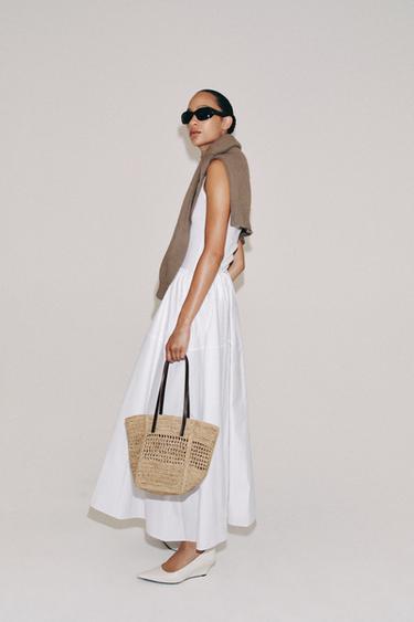 MINI RAFFIA TOTE BAG - Light beige by Zara - Image 1