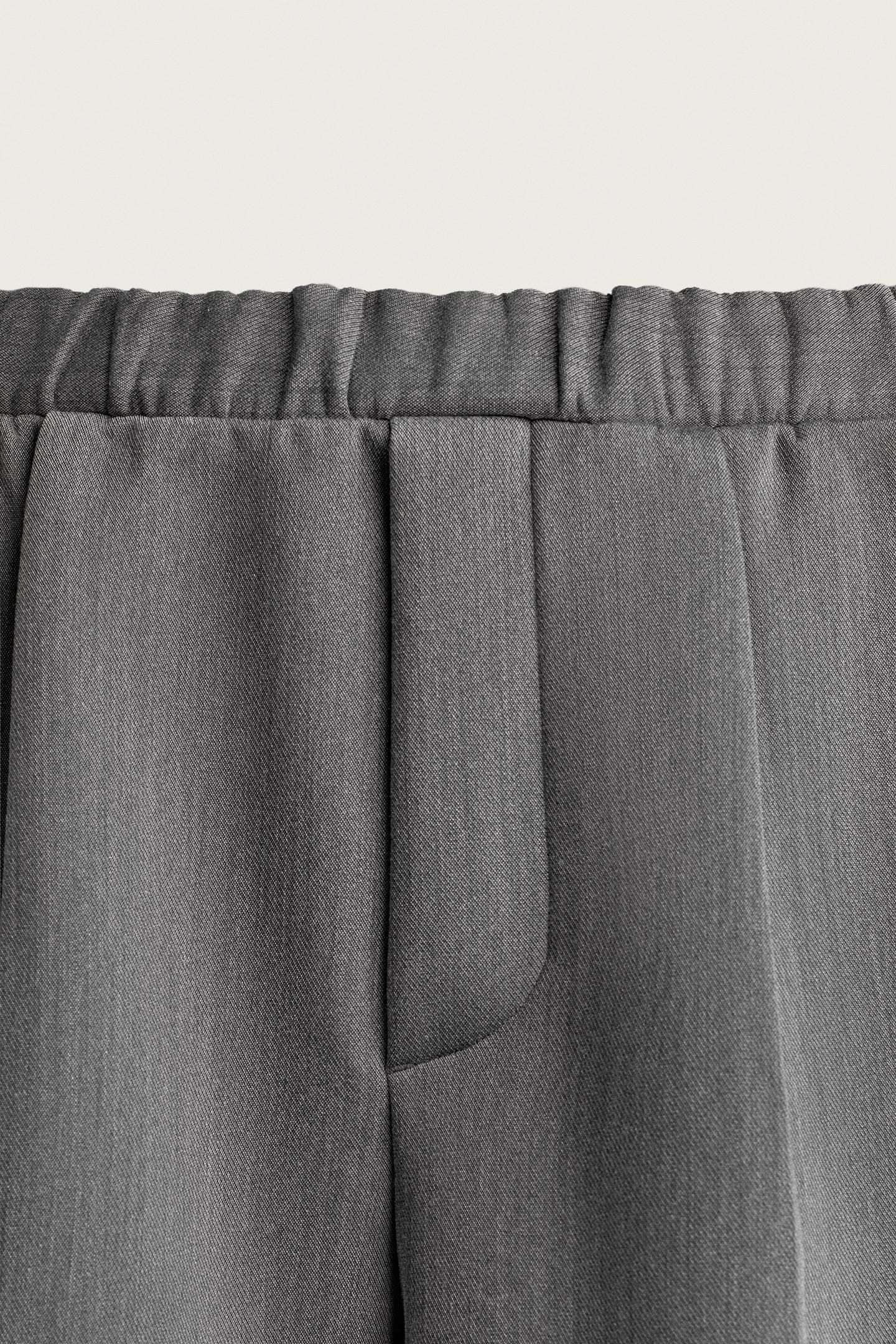 Мужские брюки Zara Pleated Wide Fit, цвет: Серый — фото 7