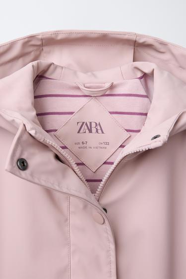 WATER-REPELLENT RUBBERISED RAINCOAT - Pale pink by Zara - Image 2
