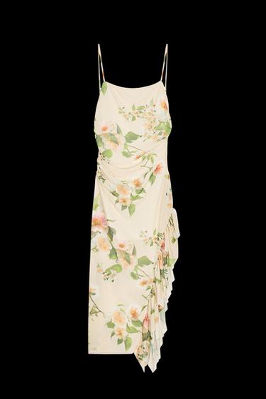 FLORAL PRINT RUFFLED DRESS - Sand by Zara - Image 0