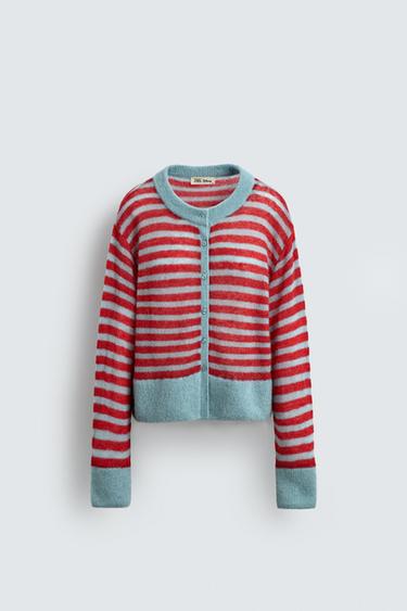 ÁO CARDIGAN KẺ SỌC HARRY LAMBERT FOR ZARA X DISNEY - Kẻ Sọc Đỏ từ Zara