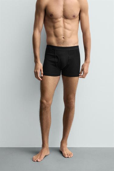 LOT DE 3 BOXERS CÔTELÉS - Noir de Zara - Image 1
