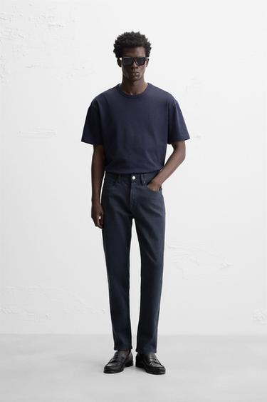 SLIM FIT JEANS - Navy blue by Zara