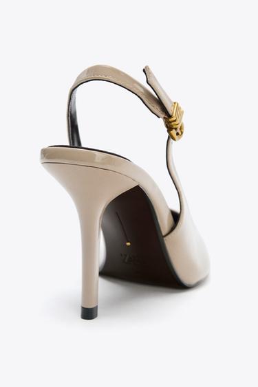 CHAUSSURES À TALONS OUVERTES À L'ARRIÈRE - Gris taupe de Zara - Image 3