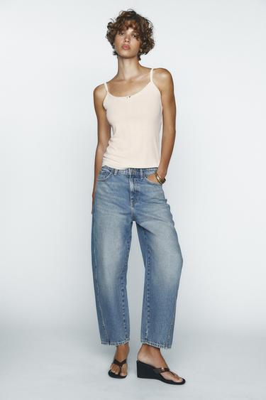 TRF MID-WAIST CARROT JEANS - Blue by Zara
