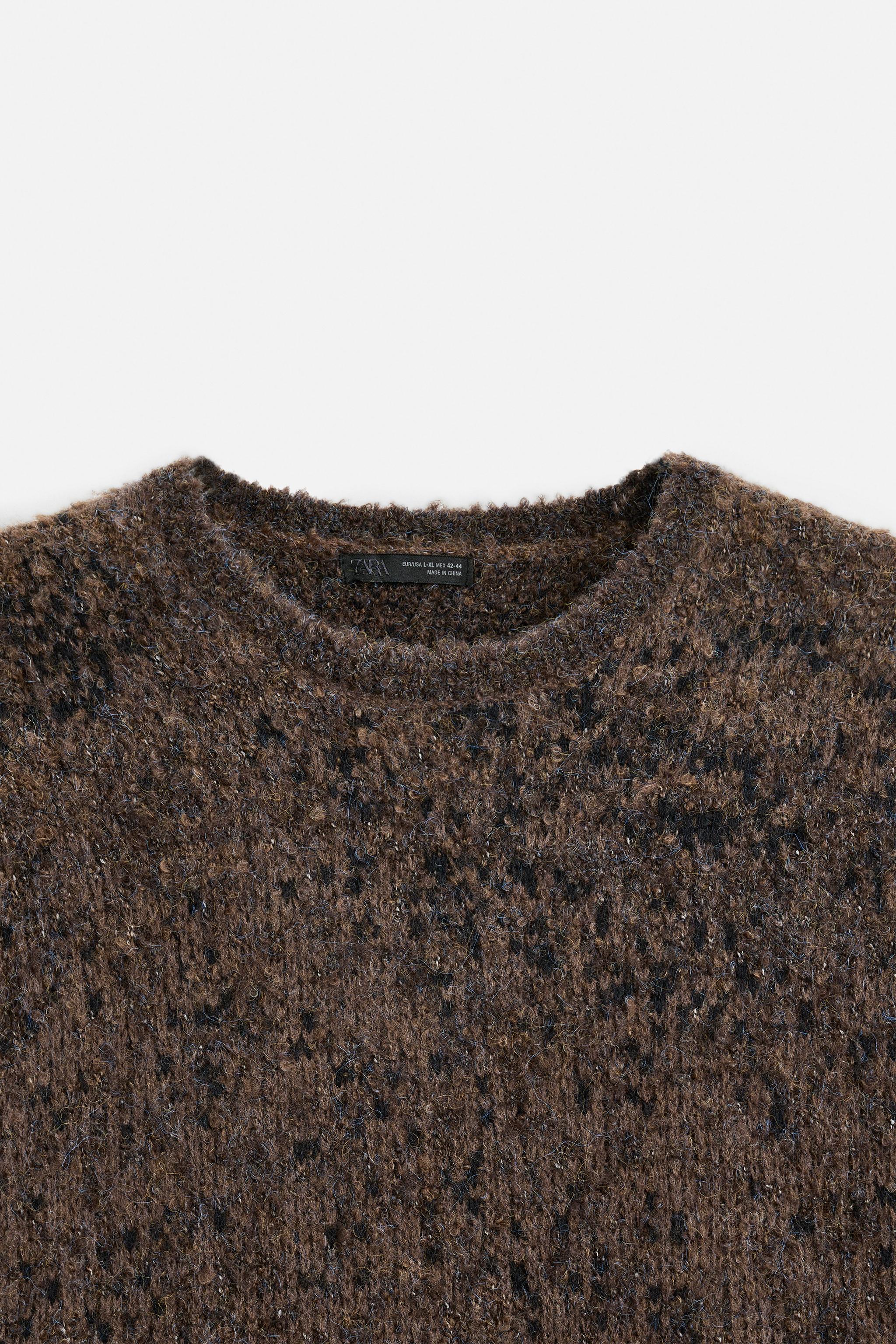 ★ドイツ発*ZARA*新作*PIXELジャガードニット/BROWN★ PIXELATED JACQUARD SWEATER - Brown | ZARA United States