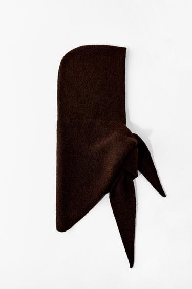 BANDANA KNIT HOODIE - Brown by Zara
