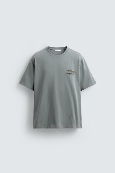 T-SHIRT BRODÉ POISSON - Bleu clair de Zara - Image 5
