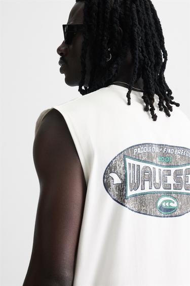 WASHED PRINT TANK TOP - Oyster-white by Zara - Image 5