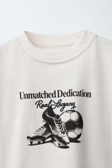 FOOTBALL PRINT T-SHIRT - Ecru by Zara - Image 2