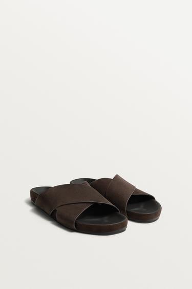 SANDALIA CRUZADA - Chocolate de Zara