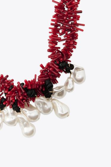COLLIER AVEC ÉLÉMENTS FANTAISIE ET PERLES - Doré de Zara - Image 2