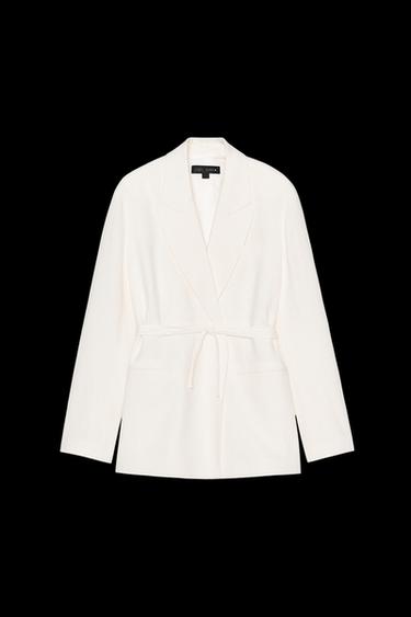 Zara LINEN BLEND BLAZER ZW COLLECTION - Ecru - Image 0