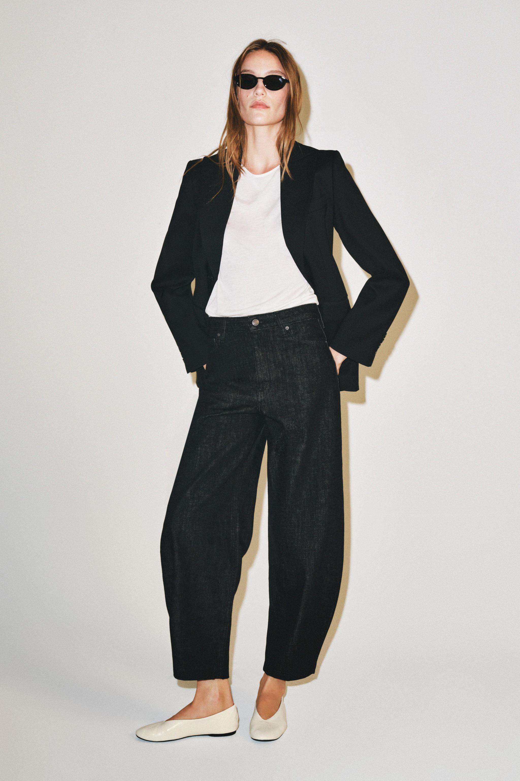 ZW COLLECTION HIGH-RISE TAPERED JEANS — Black