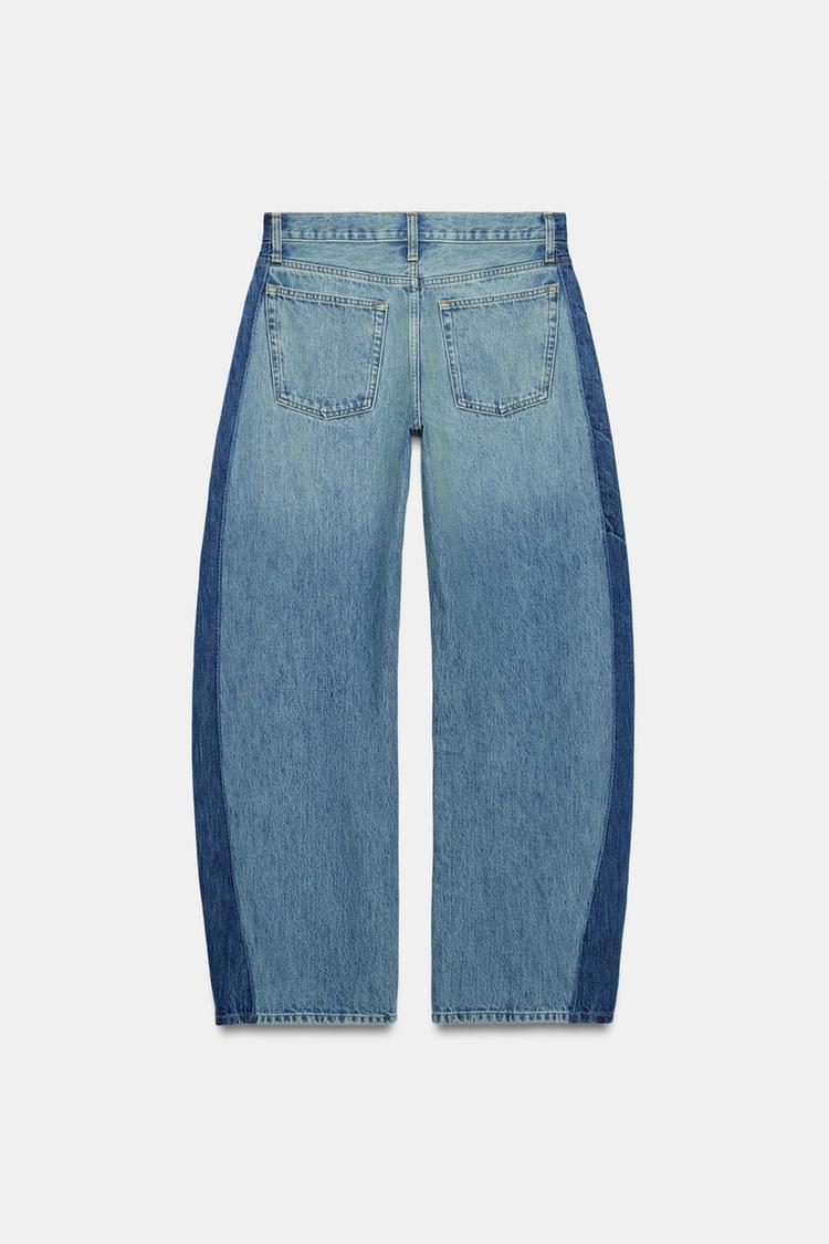 Jeans ZW COLLECTION de tiro medio y pierna barril con patchwork 7