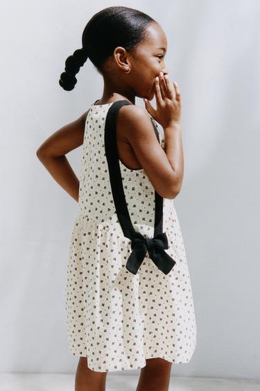 플라워 프린트 원피스 - Zara 크림