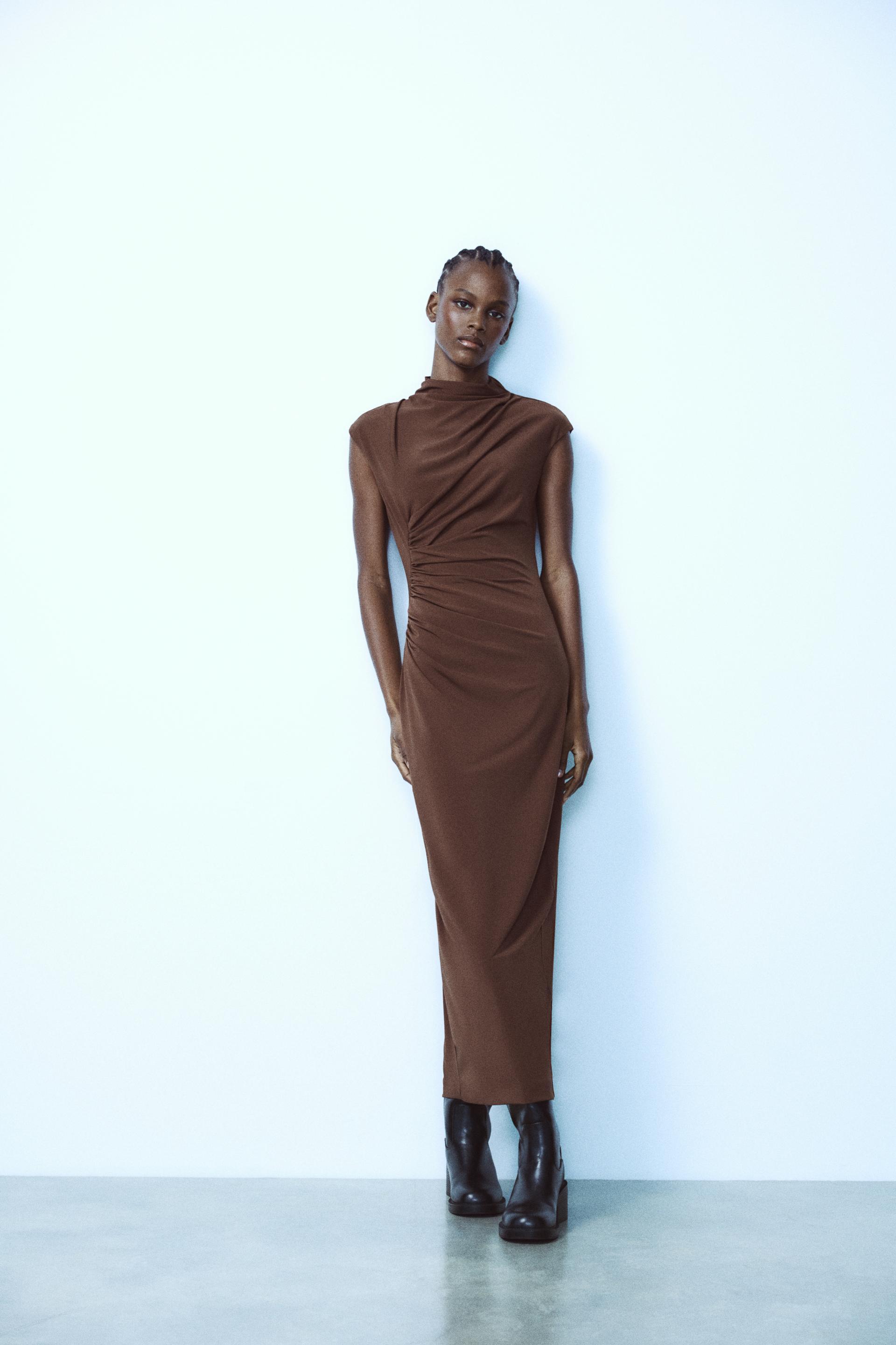 Draped dress zara deals