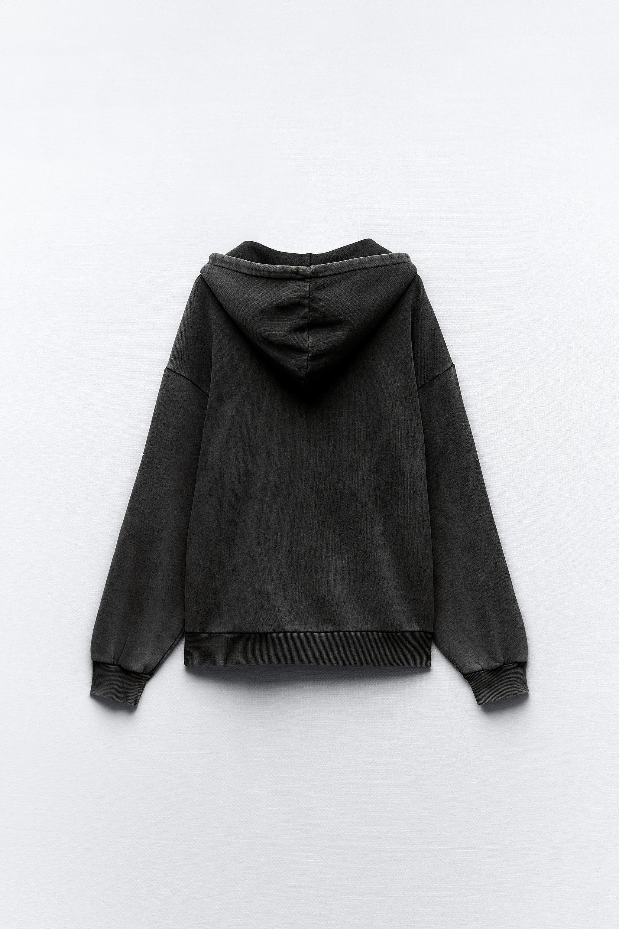 FADED-EFFECT RING HOODIE - Anthracite grey | ZARA Angola