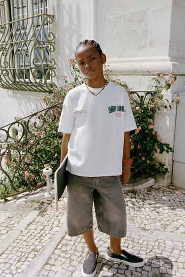T-SHIRT MIT PRINT - Weiß von Zara