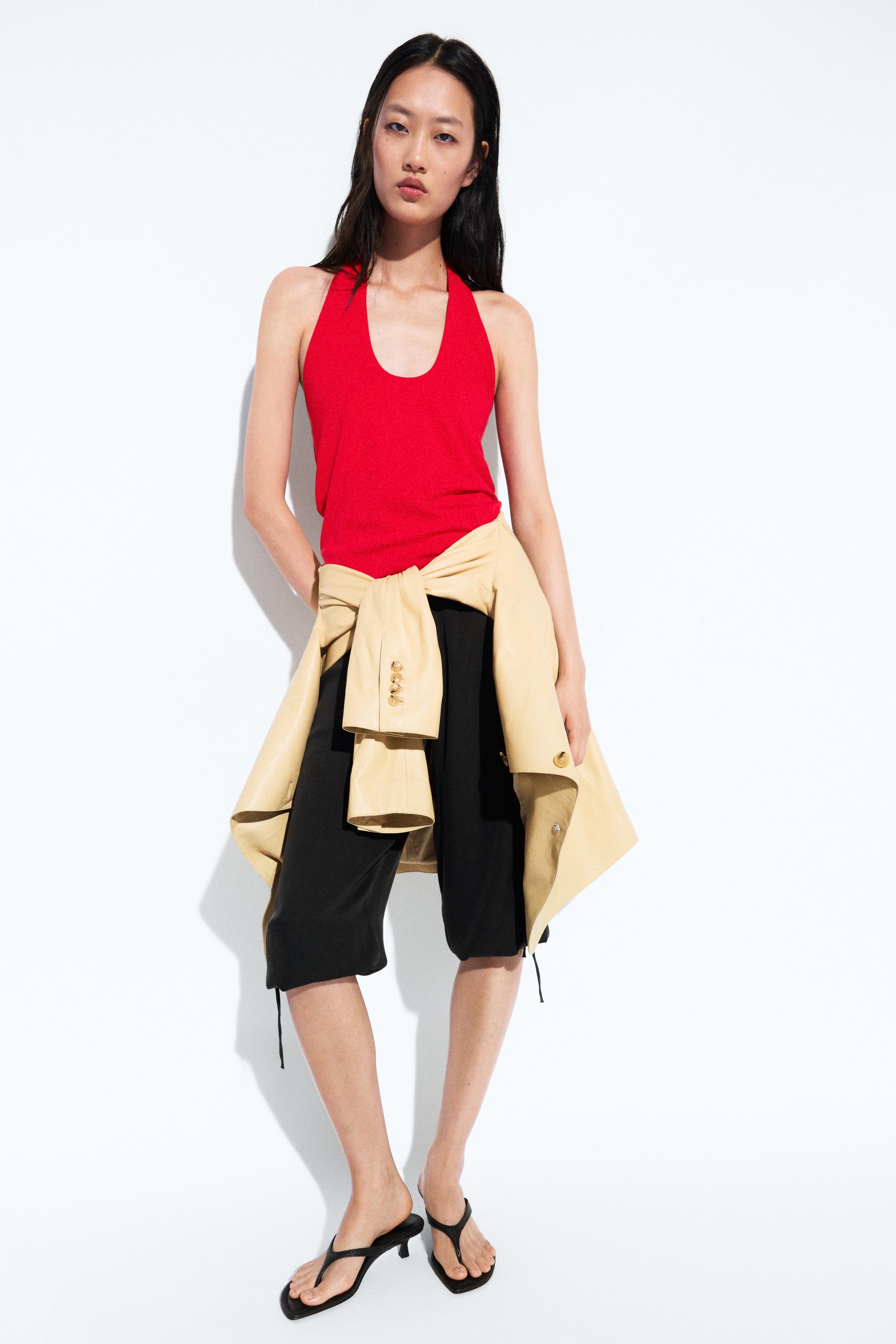Cotton modal blend halter top