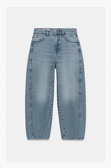JEANS TRF CROPPED TIRO MEDIO - Azul de Zara