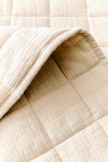 CHILDREN'S CHECK MUSLIN QUILT - Butter by Zara - Image 6