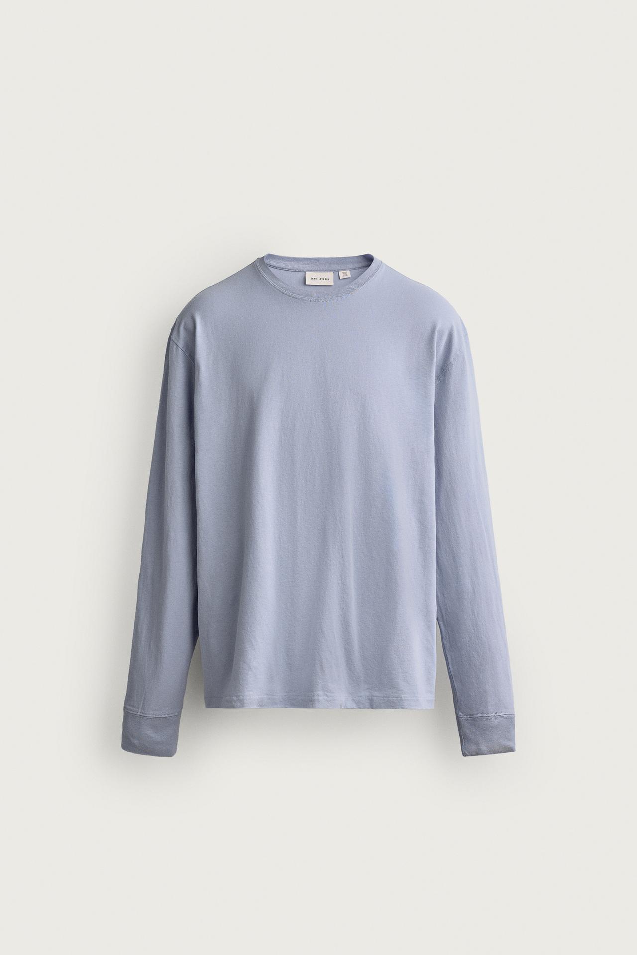LIGHTWEIGHT LONG SLEEVE T-SHIRT — Sky blue